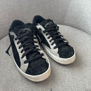 P448 Women’s Sneakers John Leopard Print Faux Fur Lined Size 39 w/ Box